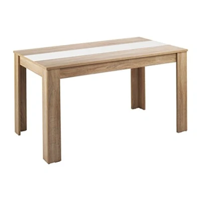 Abbildung von byLIVING Esstisch NORI / Moderner Küchentisch in Sonoma Eiche, Wendeplatte weiß/schwarz, Holzwerkstoff, braun, 160 x 90, H 75 cm