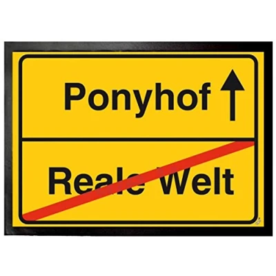 Abbildung von 1art1 Spaß Ponyhof, Reale Welt Fußmatte Dekomatte Innenbereich Design Türmatte 70x50 cm