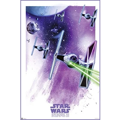 Abbildung von Nifty Star Wars Poster Episode VI Retrun of The Jedi TIE Fighter Krieg der Sterne (91,5 x 61 cm) + 2 St. transparente Posterleisten mit Aufhängung