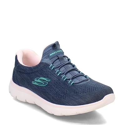 Abbildung von Skechers Wide Fit Summits Sneaker low navy/pink/turquoise, Damen, Größe: 40, Navy/pink/turquoise Schuhe