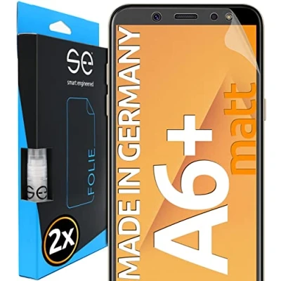Abbildung von smart engineered [2 Stück] Entspiegelte 3D Schutzfolien kompatibel mit Samsung Galaxy A6 Plus, hüllenfreundliche matte Displayschutz Folie, Schutz vor Schmutz und Kratzern, kein Schutzglas