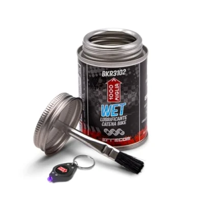 Abbildung von Errecom 1000 Miglia BKR 3102 Fahrradkette Schmiermittel Wet 120 ml, für Nasse, Feuchte und Schlammige Bedingungen, All In One mit Pinsel enthalten