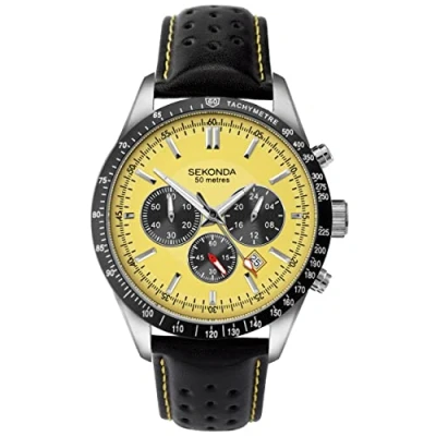 Abbildung von Sekonda Velocity WITH Round CASE Chronograph, Herren, Größe: One Size, Yellow