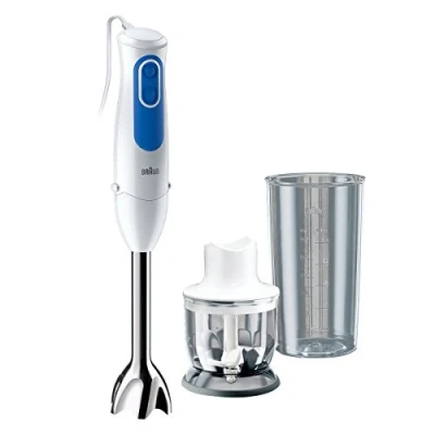 Abbildung von Braun MQ 3020, Tischplatten Mixer, 0,35 l, 700 W, Blau, Weiß