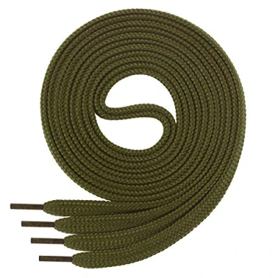 Abbildung von Di Ficchiano 1 Paar SCHNÜRSENKEL olive flach 7mm breit für Sneaker Sportschuhe Lederschuhe flache Schuhbänder sehr reißfest Shoe Laces Farbe: 60cm