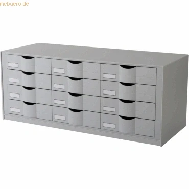 Abbildung von Paperflow Schubladenelement HxBxT 35x34,2x85,7cm 12 Fächer PS (Polysty