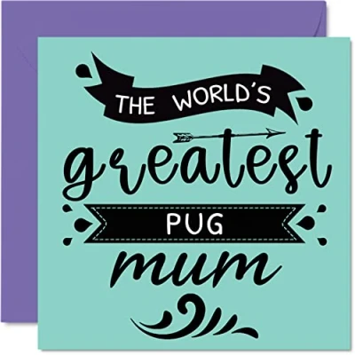 Abbildung von Geburtstagskarten für Sie von dem Hund Weltbeste Mops Mama Geburtstagskarte Haustier, Hundemutter, Geburtstagsgeschenke, 145 mm x mm, Muttertagsgrußkarten Mama,