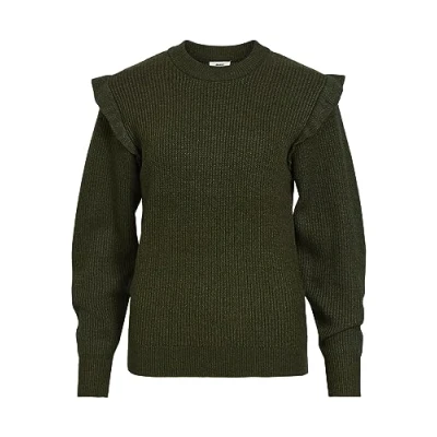 Abbildung von Object Objmalena L/S Ruffel NOOS Strickpullover, Damen, Größe: XS, Duffel bag