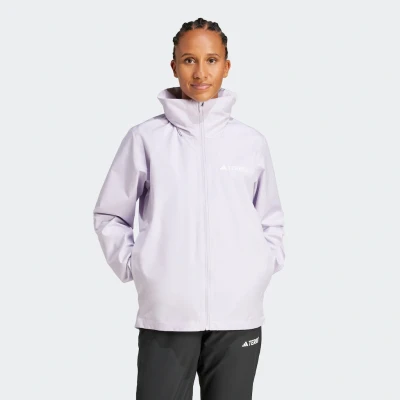 Abbildung von Adidas Terrex Multi Essentials RAIN Outdoorjacke, Damen, Größe: XS, Silver dawn