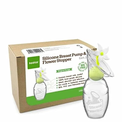 Abbildung von Milchpumpe mit Saugfuss 150ml + Blumenverschluss Set Weiss