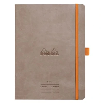 Abbildung von Rhodia 117784C Meeting Book (DIN A5+, 160 x 210 mm, 80 Blatt, 90 g, elegant und praktisch) 1 Stück maulwurfgrau