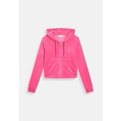 Abbildung von Juicy Couture Madison Hoodie Sweatjacke, Damen, Größe: Medium, Hot pink