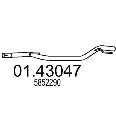 Abbildung von MTS 01.43047 Abgasrohr 1700mm vorne für Mittelschalldämpfer OPEL: Vectra C Caravan, Signum CC