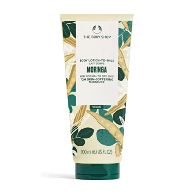 Abbildung von The Body Shop Moringa Körperlotion, hautweichmachende Feuchtigkeit für normale bis trockene Haut, vegan, 180 ml