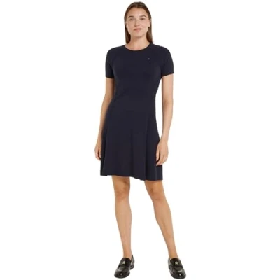 Abbildung von Tommy Hilfiger Stitch Dress Strickkleid, Damen, Größe: Medium, Desert sky