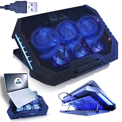 Abbildung von AABCOOLING Scutum Schneller Kühlvorgang, Leistungsstark, Laptop Ständer mit 6 Lüftern PC Notebook, RGB LED, Stand, Lüfter, für Notebooks und Consolen, Unterlage Kühler, 4 stufige Winkel
