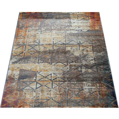 Abbildung von Paco Home Teppich &quot;Jazz 705&quot;, rechteckig, Kurzflor, modernes geometrisches Design und Used Look