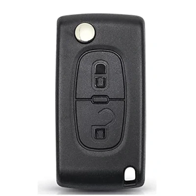 Abbildung von Autoschlüsselgehäuse mit 2 Tasten, Ersatz für Peugeot 107, 207, 307, 307S, 308, 407, 607, 2BT, Schlüsselgehäuse passend Citroen C2, C3, C4, C5, C6, C8, Auto Fernbedienung, Klappschlüsselgehäuse,