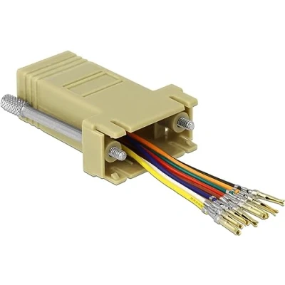 Abbildung von DeLOCK 66164 Kabeladapter Sub D 9 pin Rj 45 Schwarz, Grau, Edelstahl (Sub polig, 45, Male Connector/Female Connector, Edelstahl)
