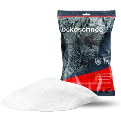 Abbildung von TK Gruppe Timo Klingler 10x Kunstschnee ca. 1000 ml fluffiger Schnee täuschend echt &amp; weich glitzernder Streuschnee Dekoschnee als Deko Dekoration an Weihnachten