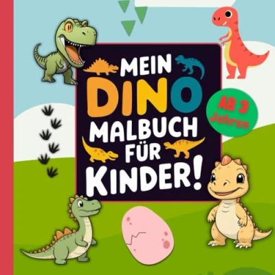 Abbildung von Mein Dino Malbuch für Kinder ab 3 Jahren: 45 große Dinosaurier Ausmalen Das perfekte Geschenk Jungen &amp; Mädchen