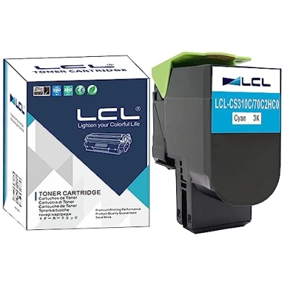 Abbildung von LCL 702HC Cyan hoher Kapazität Toner kompatibel für Lexmark 70C0H20 700H2 70C2HC0 70C2HCE 702HCE CS310 CS310n CS310dn CS410 CS410n CS410dn Cs410dtn CS510 CS510de CS510dte (1 Pack)