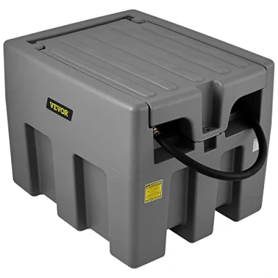 Abbildung von VEVOR Tragbarer Dieseltank 58 Gallonen Mobile Tankanlage, Grau Dieseltankstelle, 140 W Tankstation Dieseltank, 2600 RPM Transporttank, 12 V Automatik Pumpe, 4 m Schlauch Benzintank zum Betanken