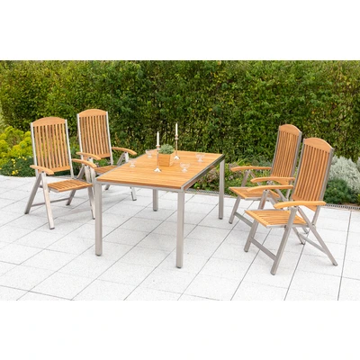 Abbildung von MERXX Garten Essgruppe &quot;Keros&quot;, (5 tlg.), 4 Klappsessel mit Tisch
