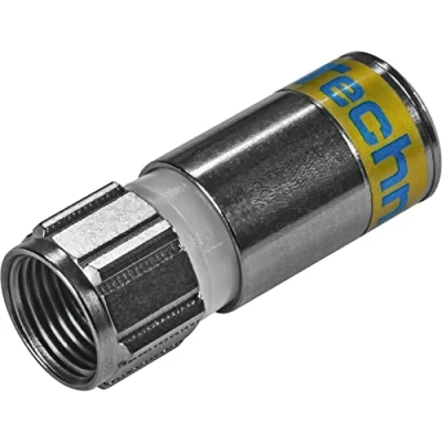 Abbildung von TechniSat 100 Stück F Kompressionsstecker 4.9 Hochwertiger Stecker für Koaxial Kabel, Antennenkabel, Satellitenkabel, wasserdicht &amp; witterungsbeständig