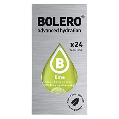 Abbildung von Bolero LIME 24x3g Saftpulver ohne Zucker, gesüßt mit Stevia + Vitamin C für Kinder, Sportler und Diabetiker Limettengeschmack