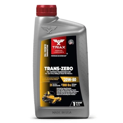 Abbildung von TRIAX TRANS ZERO 20W 50 Vollsynthetisches hydrostatisches Getriebeöl für Mäher mit Null wenderadius/Null Wendekreis (1 quart)