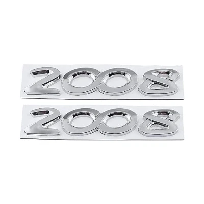 Abbildung von 2008 3008 4008 5008 Emblem Autoabzeichen Aufkleber Autoaufkleber mit, Autozubehör Auto Ersatz mit Motorrad SUV LKW (Silber, 2008)