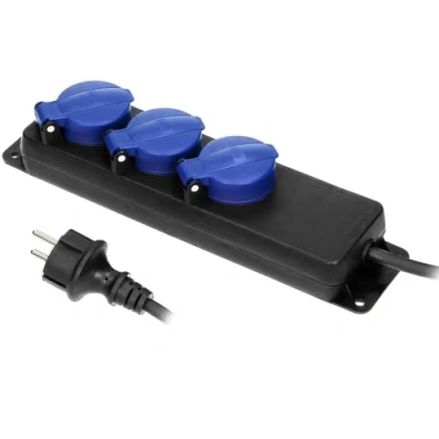 Abbildung von ORNO OR AE 13158(GS)/3M Mehrfachsteckdose Außen Werkstatt Steckdose IP44 3 Fach mit 3m Kabel (3m)