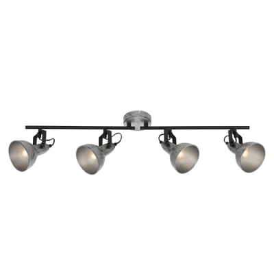 Abbildung von Briloner Leuchten Deckenspot vintage, schwenkbare Deckenlampe retro, Deckenleuchte, 4x E14 Fassung, Silver Crafted, 795x100x185 mm