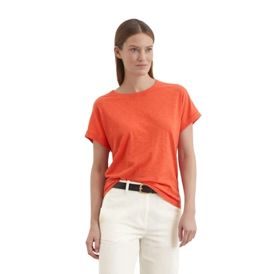 Abbildung von Marc O&#039;Polo Short Sleeve CREW NECK Tshirt basic, Damen, Größe: Large, Burnt red