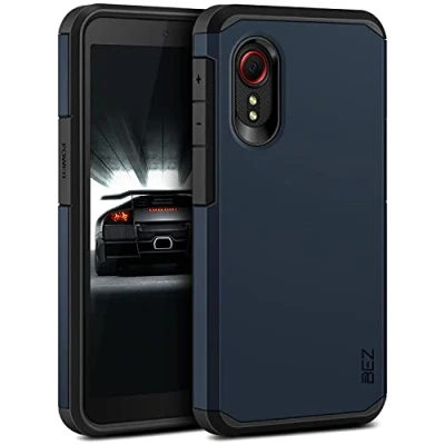 Abbildung von BEZ Hülle für Samsung Xcover 5 Hülle, Handyhülle Tasche Stoßfestes Kompatibel Galaxy 5, [Heavy Duty Serie] Outdoor Dual Layer Armor Case Handy Schutzhülle Robuste, Dunkelblau