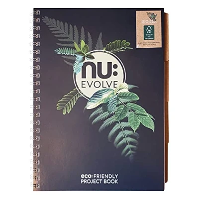 Abbildung von Nu Notizbücher Evolve Range Recyceltes Notizbuch A4 Projektbuch Spiralbindung Schreibwaren Professioneller Notizblock 150 Seiten