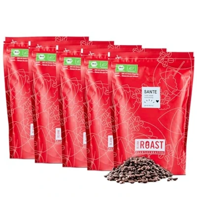 Abbildung von Blank Roast SANTE 1kg (5er Pack) Bio Kaffeebohnen koffeinfrei 100% Arabica aus Peru schonend &amp; umweltfreundlich entkoffeiniert säurearm mit voller Crema ideal für jede Zubereitungsart