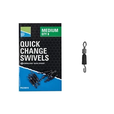 Abbildung von Preston Quick Change Swivels Medium (8stk) Wirbel angeln