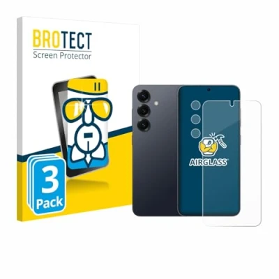 Abbildung von BROTECT Schutzglas für Samsung Galaxy S25 (Display+Kamera) (3 Stück) Schutzfolie Panzer Folie Glas [Extrem Kratzfest 9H, Anti Fingerprint,