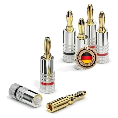 Abbildung von ETEC Bananenstecker schraubbar gerade bis 6mm² Querschnitt 4er Set