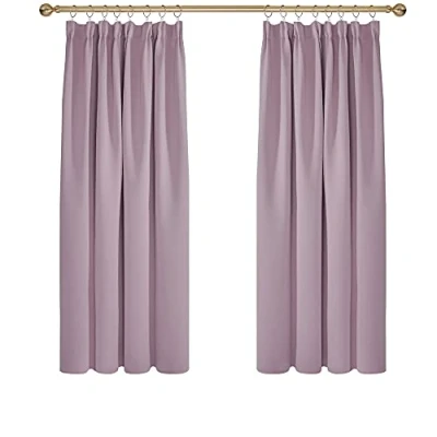 Abbildung von Deconovo Vorhang Blickdicht Dicke Gardine Kräuselband Verdunkelung Kinderzimmer, 138x168cm(HöhexBreite), Hellpink, 2er Set