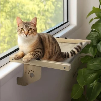 Abbildung von Navaris Katzen Hängematte für Fensterbank Liegematte Katzenbett