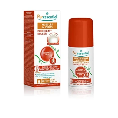 Abbildung von Puressentiel Pure Heat Gelenk &amp; Muskel Roll on mit 14 ätherischen Ölen Gefühl nachhaltiger Wärme Lindert Versteifungen und Verspannungen 75 ml