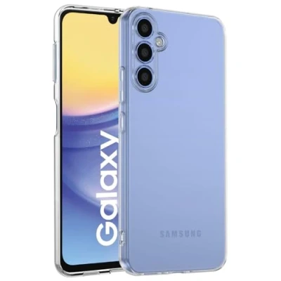 Abbildung von Verco Handyhülle für Samsung Galaxy A15 4G 5G Case, Handy Cover 4G/5G Hülle Transparent Dünn Klar Silikon, durchsichtig