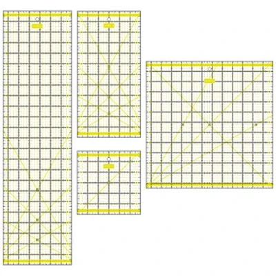 Abbildung von SEMPLIX Patchwork Lineal Set Inch (6x6 inch, 12x6 24x6,5 12,5x12,5 inch) (gelb)
