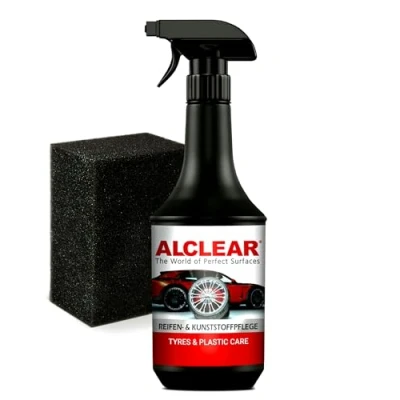 Abbildung von ALCLEAR 721RK Reifenpflege Auto Reifenglanz Tire Shine seidenmatt 1L + Schwamm Reinigungsmittel