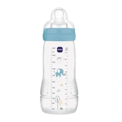 Abbildung von MAM Easy Active Flasche 6+ Monate, Ozean (330 ml), mit Silikonsauger, ultraschneller X Geschwindigkeit, luftdichter Verschluss