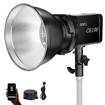 Abbildung von SIRUI CS100 100W LED Videoleuchte, tragbare Tageslicht Dauerbeleuchtung, 5600K CRI 96, TLCI 98 4000Lux/m, Bowens Mount, 8 Spezialeffekte, APP Steuerung