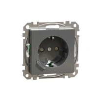 Abbildung von Schneider Electric Merten MEG2380 0414 Schuko Steckdose 16A TPM Anthrazit System M, Smart Steckdose, Kompatibel mit Amazon Alexa und Google Home, Home Wifi